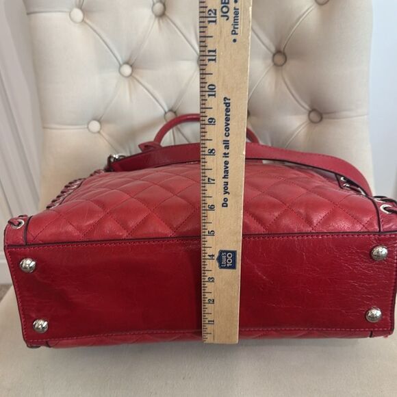 Michael Kors Red Quilted Leather Hamilton Large Tote Bag Shoulder Bag - Picture 7 of 13